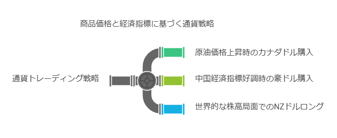 商品価格と経済指標に基づく通貨戦略